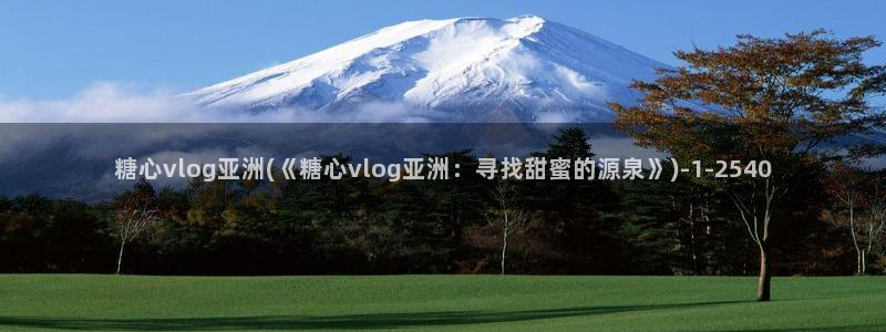 糖心小桃酱vlog：糖心vlog亚洲(《糖心vlog亚洲：寻找甜蜜的源泉》)