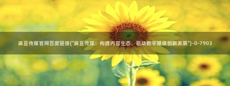 麻豆传媒传播官网